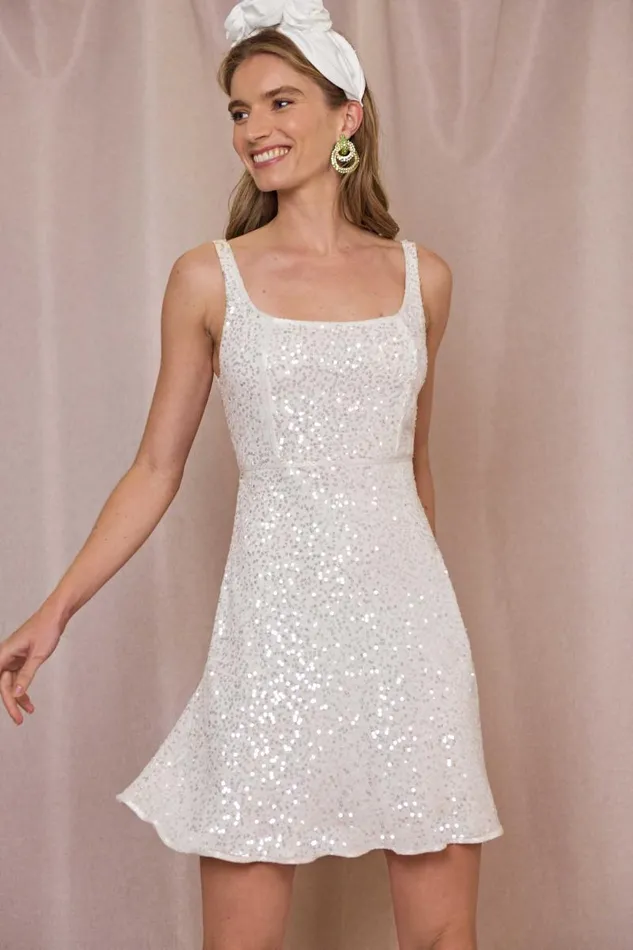 Women Bridal RIXO Ronan Squiggle Sequin Ivory Women Bridal RIXO Ronan Squiggle Sequin Ivory