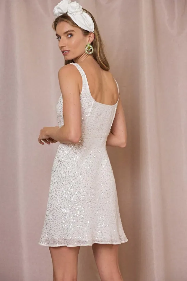 Women Bridal RIXO Ronan Squiggle Sequin Ivory Women Bridal RIXO Ronan Squiggle Sequin Ivory