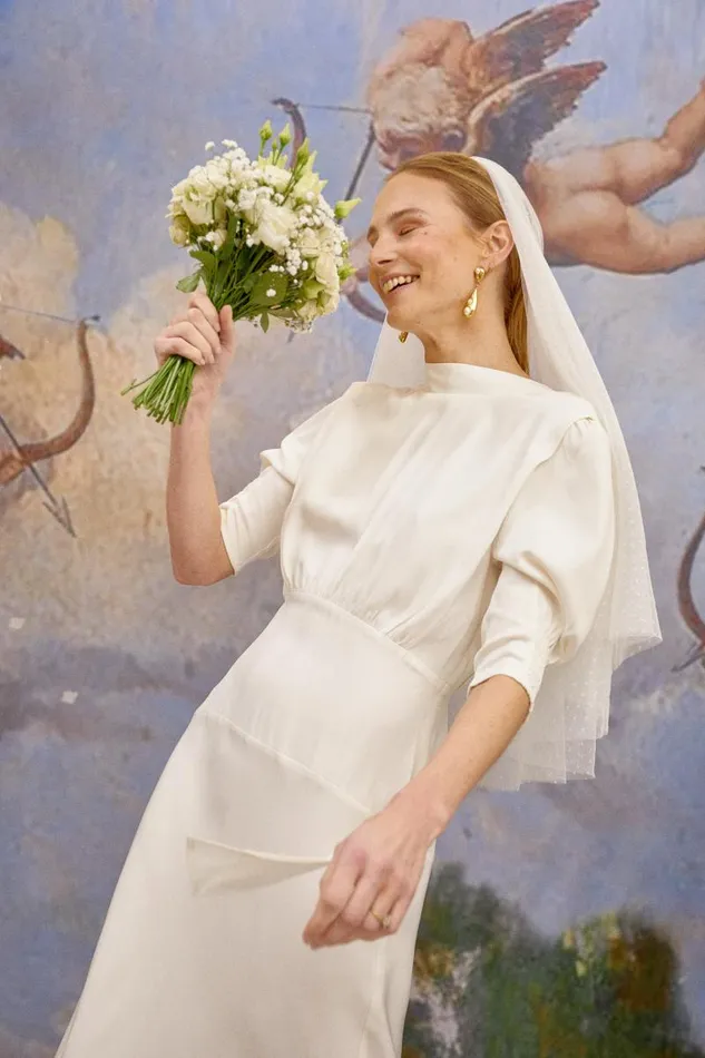 Women Bridal RIXO Ulla Satin Back Silk Crepe Women Bridal RIXO Ulla Satin Back Silk Crepe