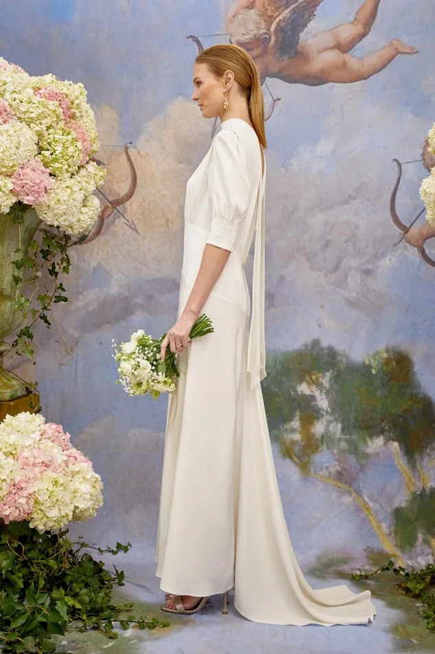Women Bridal RIXO Ulla Satin Back Silk Crepe Women Bridal RIXO Ulla Satin Back Silk Crepe