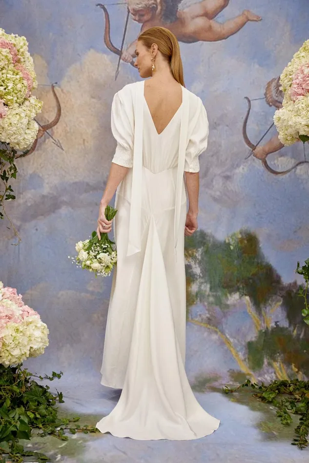 Women Bridal RIXO Ulla Satin Back Silk Crepe Women Bridal RIXO Ulla Satin Back Silk Crepe