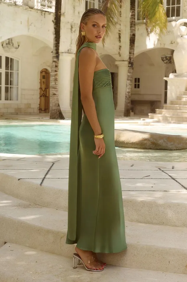 Women Bridesmaids Dresses Runaway The Label ELSA MAXI DRESS Olive