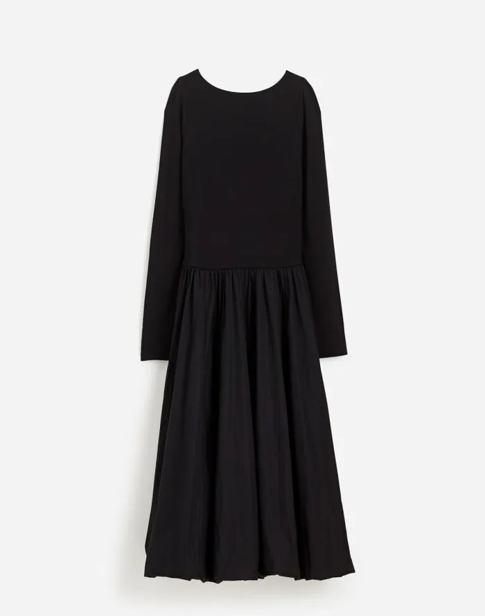 Women BubbleHem Midi Dress True Black Madewell Dresses