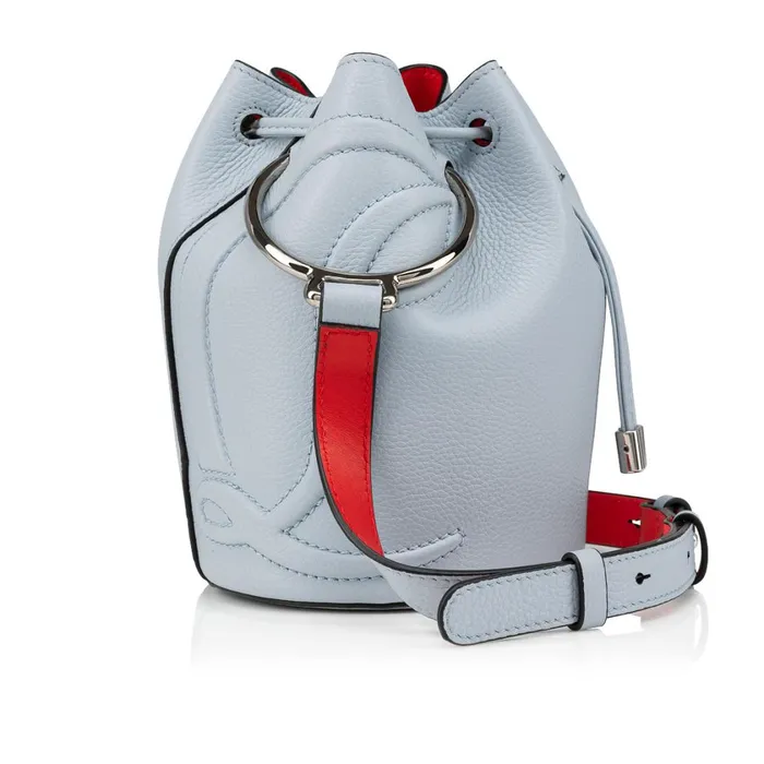 Women By My Side Bucket Bag 8211 Grained Calf Leather 8211 Paseo Blue Christian Louboutin Shoulder Bags
