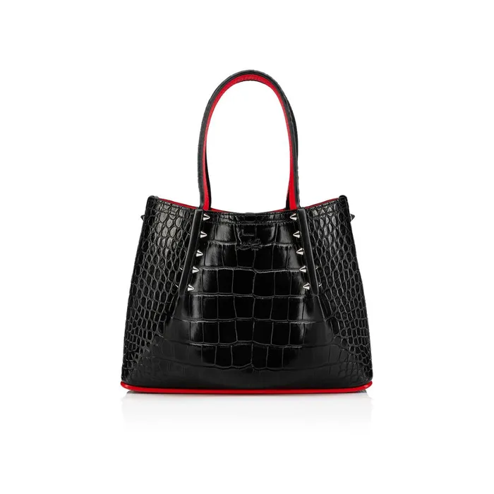 Women Cabarock Mini Tote Bag 8211 Alligator Embossed Calf Leather 8211 Black Black Christian Louboutin Mini Bags Women Cabarock Mini Tote Bag 8211 Alligator Embossed Calf Leather 8211 Black Black Christian Louboutin Mini Bags