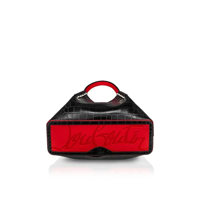 Women Cabarock Mini Tote Bag 8211 Alligator Embossed Calf Leather 8211 Black Black Christian Louboutin Mini Bags