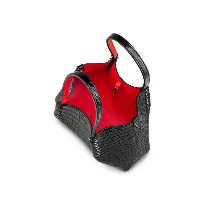 Women Cabarock Mini Tote Bag 8211 Alligator Embossed Calf Leather 8211 Black Black Christian Louboutin Mini Bags