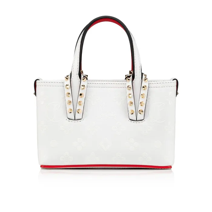 Women Cabata EW Nano Tote Bag 8211 Calf Leather Loubinthesky Print 8211 Bianco White Christian Louboutin Mini Bags Women Cabata EW Nano Tote Bag 8211 Calf Leather Loubinthesky Print 8211 Bianco White Christian Louboutin Mini Bags