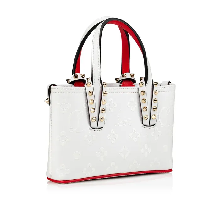 Women Cabata EW Nano Tote Bag 8211 Calf Leather Loubinthesky Print 8211 Bianco White Christian Louboutin Mini Bags