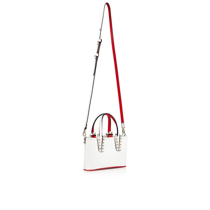 Women Cabata EW Nano Tote Bag 8211 Calf Leather Loubinthesky Print 8211 Bianco White Christian Louboutin Mini Bags