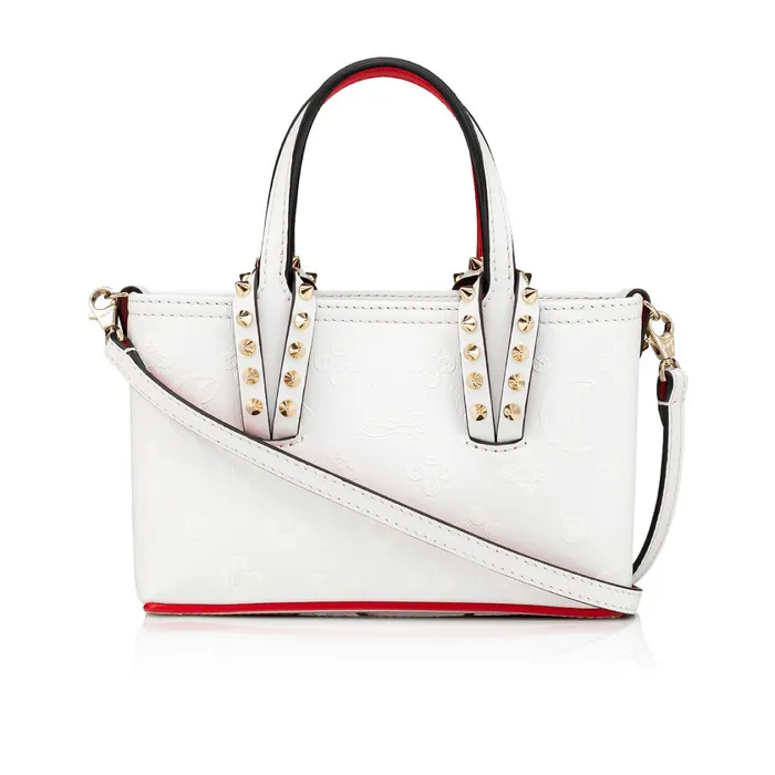 Women Cabata EW Nano Tote Bag 8211 Calf Leather Loubinthesky Print 8211 Bianco White Christian Louboutin Mini Bags