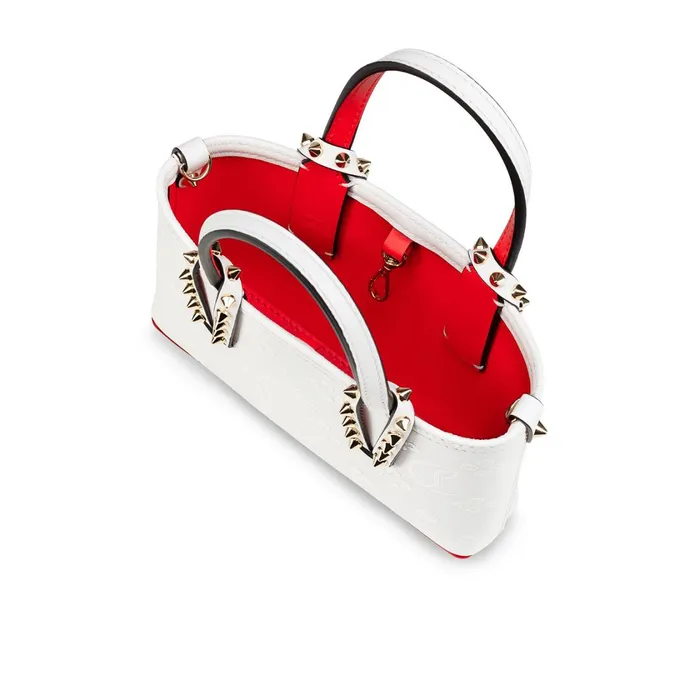 Women Cabata EW Nano Tote Bag 8211 Calf Leather Loubinthesky Print 8211 Bianco White Christian Louboutin Mini Bags
