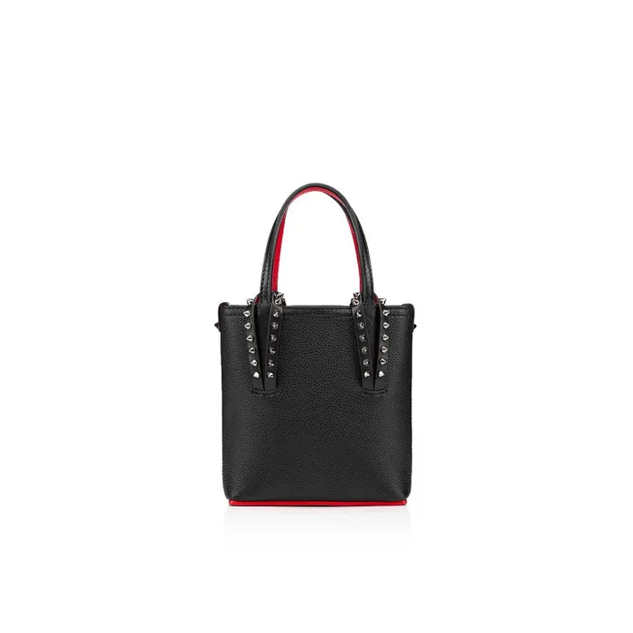 Women Cabata NS Mini Tote Bag 8211 Calf Leather And Spikes 8211 Black Black Christian Louboutin Top Handles Women Cabata NS Mini Tote Bag 8211 Calf Leather And Spikes 8211 Black Black Christian Louboutin Top Handles