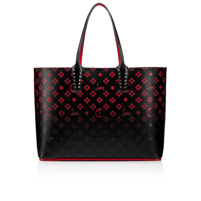 Women Cabata Tote Bag 8211 Calf Leather Loubinthesky And Spikes 8211 Black Black Christian Louboutin Totes Women Cabata Tote Bag 8211 Calf Leather Loubinthesky And Spikes 8211 Black Black Christian Louboutin Totes