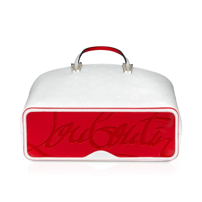 Women Cabata Tote Bag 8211 Calf Leather Loubinthesky Print 8211 Bianco White Christian Louboutin Totes
