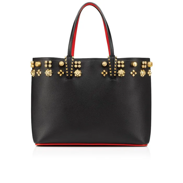 Women Cabata Tote Bag 8211 Grained Calf Leather And Spikes Couronnes Seville 8211 Black Black Christian Louboutin Shoulder Bags Women Cabata Tote Bag 8211 Grained Calf Leather And Spikes Couronnes Seville 8211 Black Black Christian Louboutin Shoulder Bags