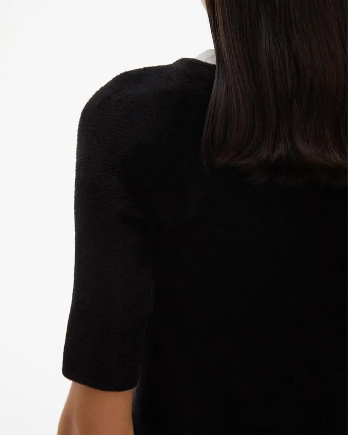 Women Cala Velveteen Tee Black Helmut Lang Sweaters