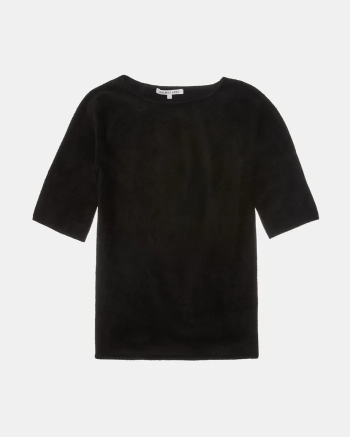 Women Cala Velveteen Tee Black Helmut Lang Sweaters