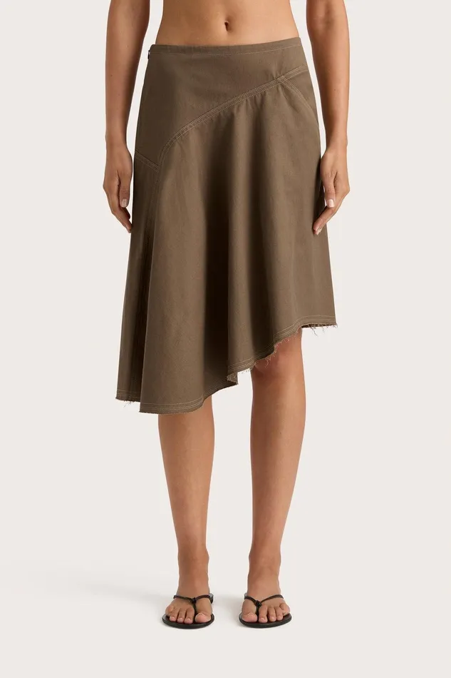 Women Calais Skirt Walnut Faithfull The Brand Skirts and Shorts Women Calais Skirt Walnut Faithfull The Brand Skirts and Shorts