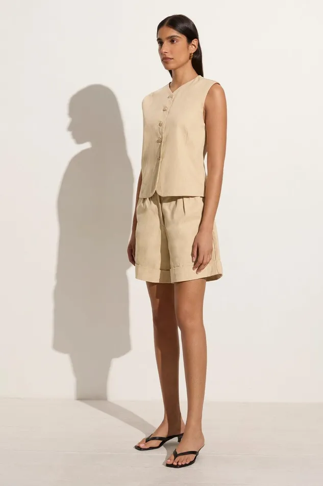 Women Campania Short Bleached Sand Faithfull The Brand Skirts and Shorts Women Campania Short Bleached Sand Faithfull The Brand Skirts and Shorts