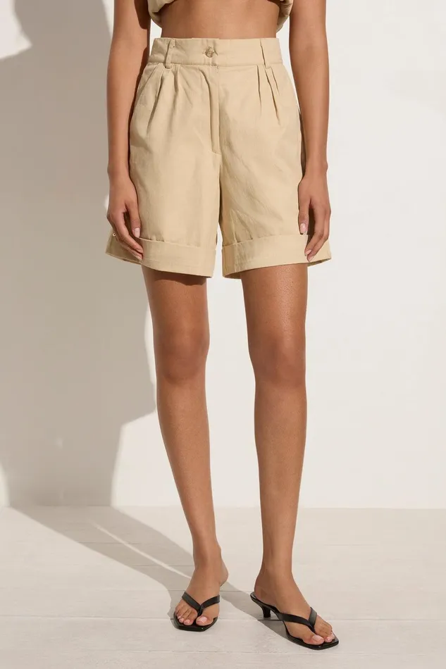 Women Campania Short Bleached Sand Faithfull The Brand Skirts and Shorts Women Campania Short Bleached Sand Faithfull The Brand Skirts and Shorts