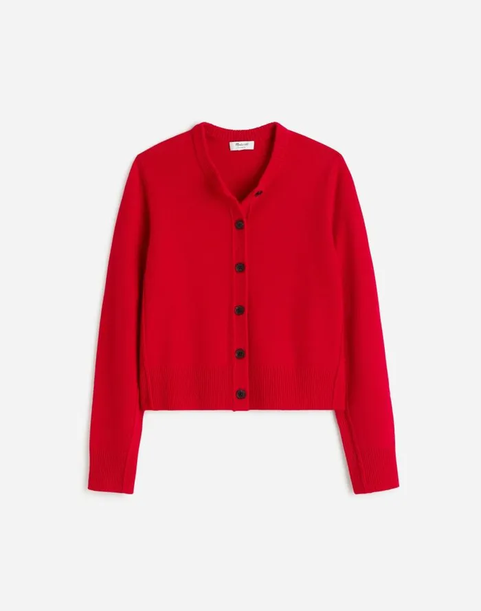Women Cashmere ButtonFront Cardigan Sweater Bright Cherry Madewell Sweaters