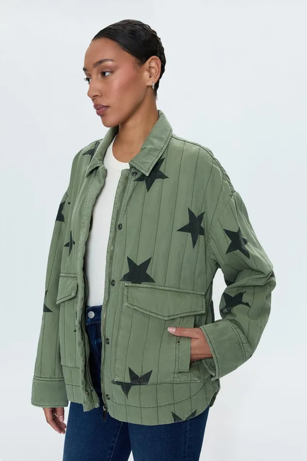 Women Cecile Quilted Jacket 8211 Royal Honor Pistola Denim Jackets and Outerwear