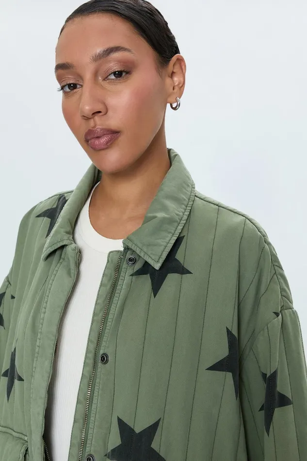 Women Cecile Quilted Jacket 8211 Royal Honor Pistola Denim Jackets and Outerwear