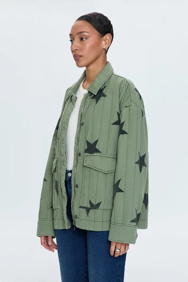 Women Cecile Quilted Jacket 8211 Royal Honor Pistola Denim Jackets and Outerwear
