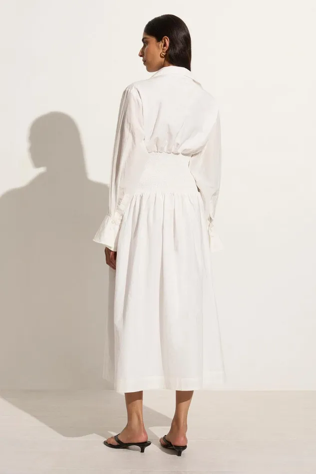 Women Cervo Midi Dress White Faithfull The Brand Dresses Women Cervo Midi Dress White Faithfull The Brand Dresses