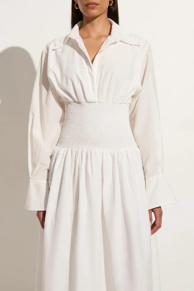 Women Cervo Midi Dress White Faithfull The Brand Dresses Women Cervo Midi Dress White Faithfull The Brand Dresses