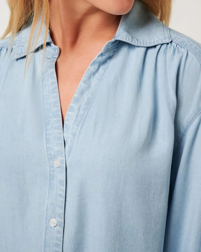 Women CHAMBRAY SHIRT DRESS Light Wash TravisMathew Dresses