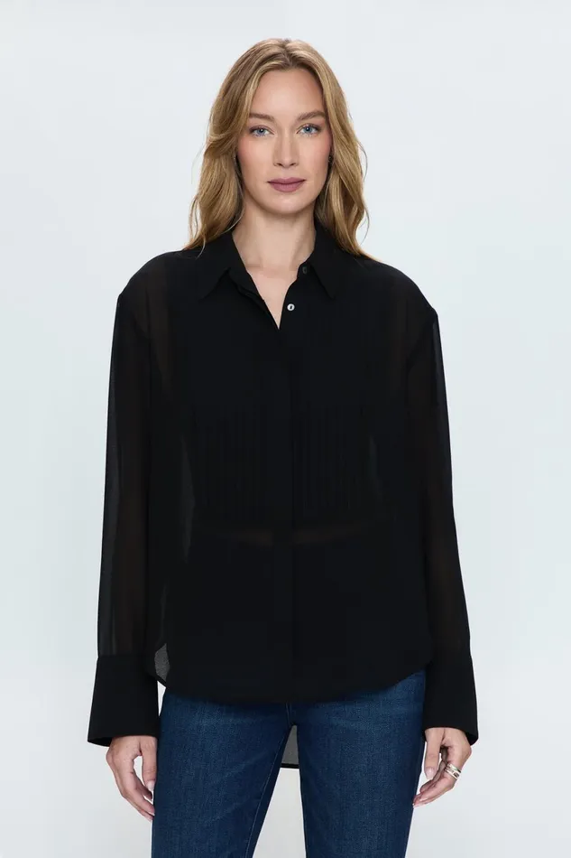 Women Charlotte Shirt 8211 Noir Pistola Denim Tops