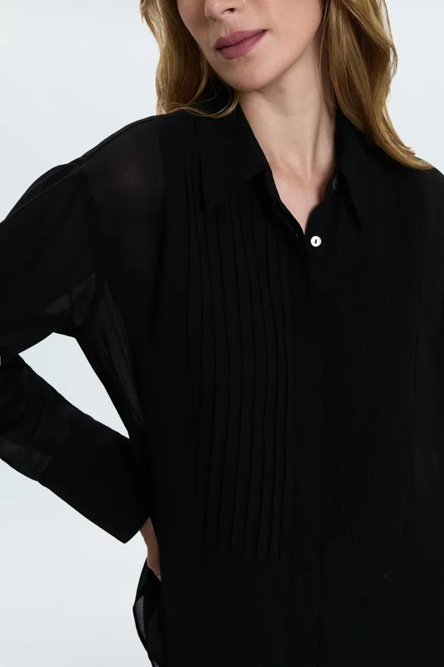 Women Charlotte Shirt 8211 Noir Pistola Denim Tops