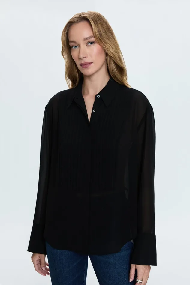 Women Charlotte Shirt 8211 Noir Pistola Denim Tops