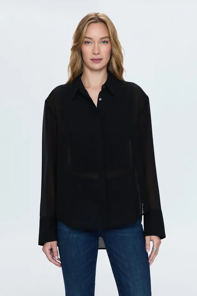 Women Charlotte Shirt 8211 Noir Pistola Denim Tops