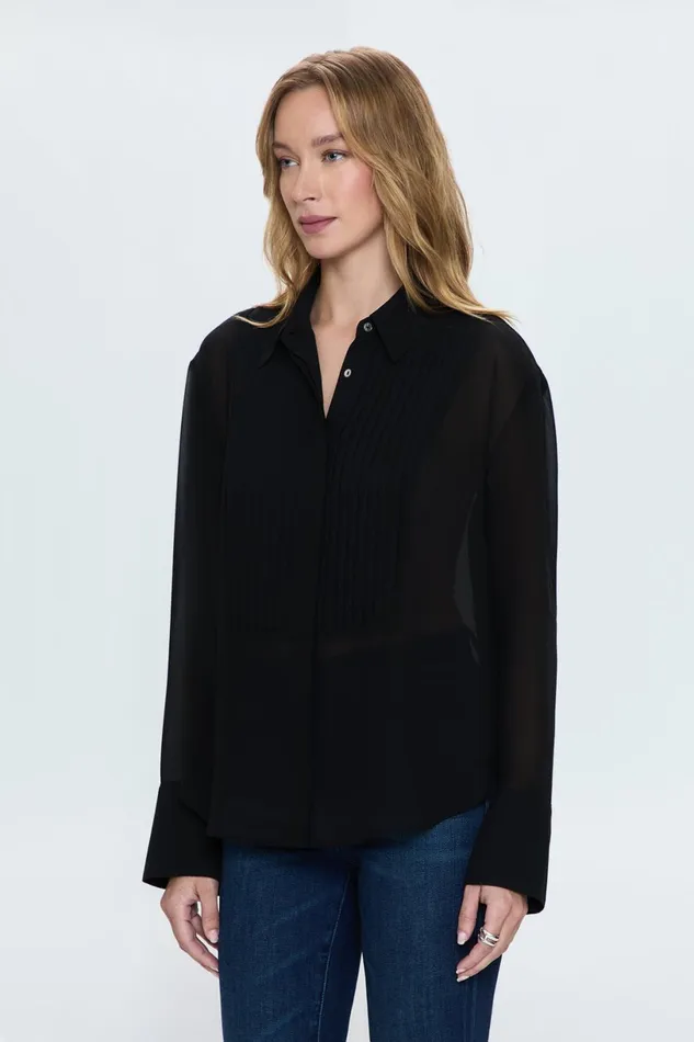 Women Charlotte Shirt 8211 Noir Pistola Denim Tops