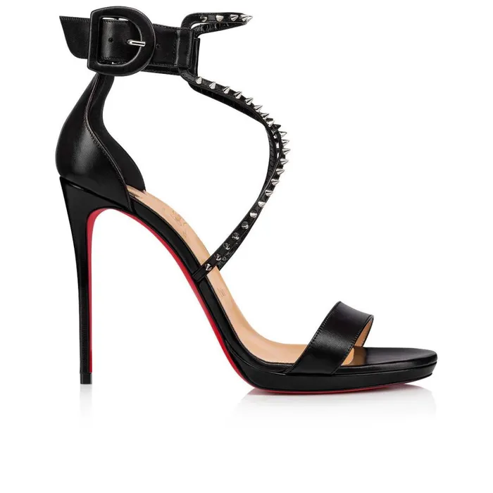 Women Choca Lux 120 Mm Platform Sandals 8211 Leather 8211 Black Black Christian Louboutin Sandals and Slides