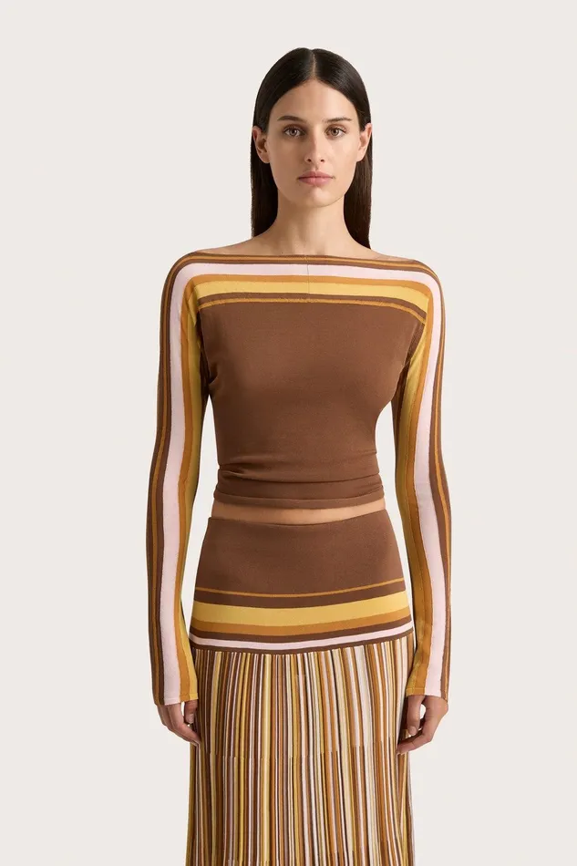 Women Citara Long Sleeve Top Cocoa Faithfull The Brand Tops
