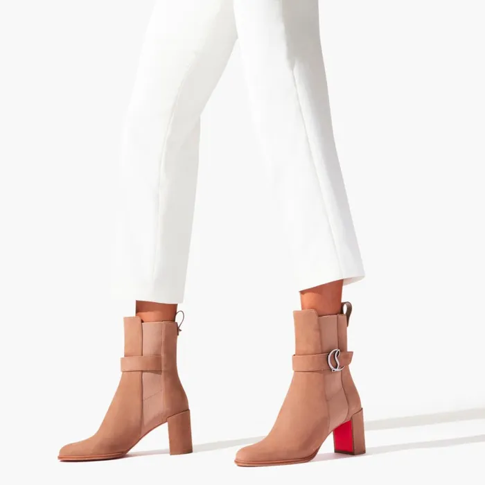 Women CL Chelsea Booty 70 Mm Low Boots 8211 Calf Leather 8211 Roca Brown Christian Louboutin Ankle Boots