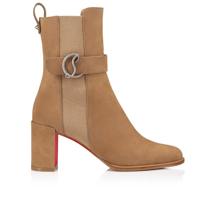 Women CL Chelsea Booty 70 Mm Low Boots 8211 Calf Leather 8211 Roca Brown Christian Louboutin Ankle Boots