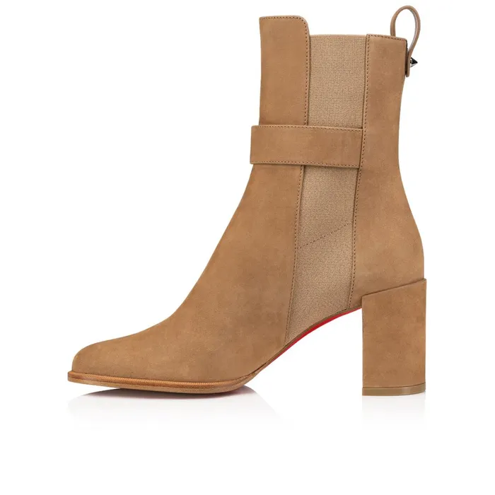 Women CL Chelsea Booty 70 Mm Low Boots 8211 Calf Leather 8211 Roca Brown Christian Louboutin Ankle Boots