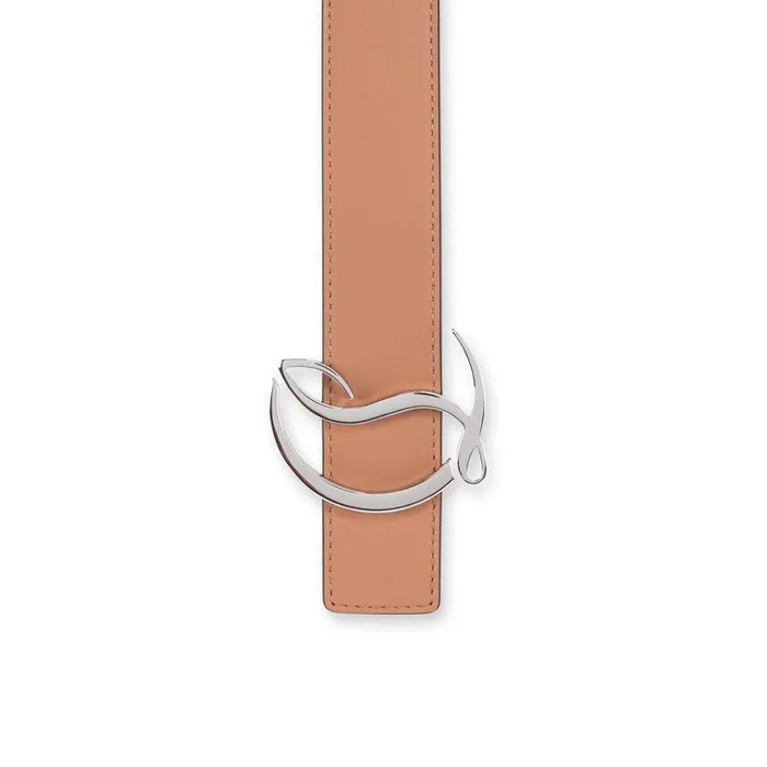 Women CL Logo Belt 8211 Calf Leather 8211 Nude Nude Christian Louboutin Belts