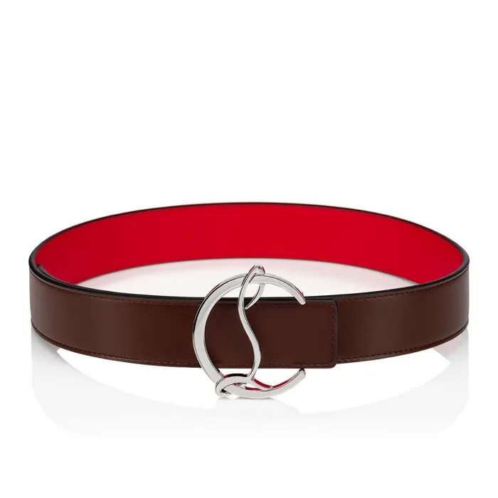 Women CL Logo Belt Belt 8211 Classic Leather 8211 Nude 8 Nude Christian Louboutin Belts