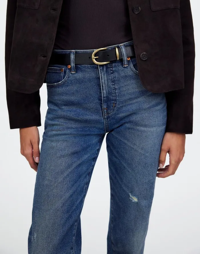 Women Classic Leather Belt True Black Madewell Belts