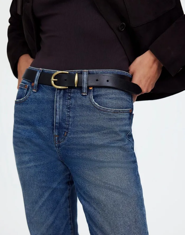 Women Classic Leather Belt True Black Madewell Belts