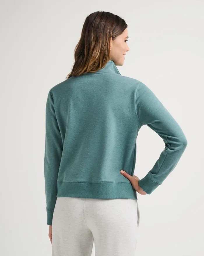 Women CLOUD FLEECE HALF ZIP Heather North Atlantic TravisMathew Hoodies and Pullovers