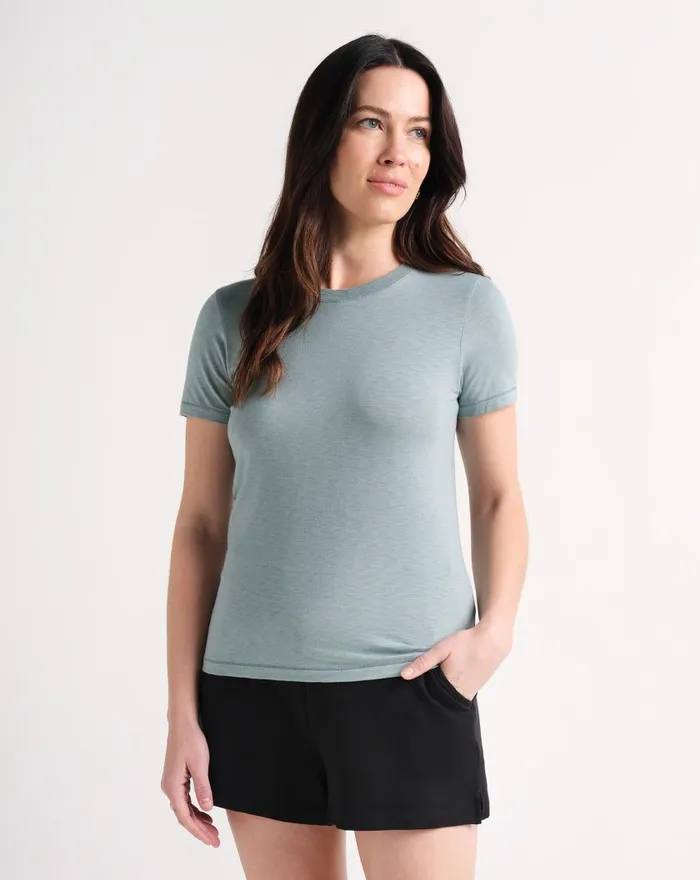 Women CLOUD JERSEY TEE Trooper TravisMathew Tees
