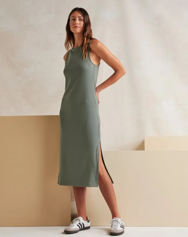 Women CLOUD RIB HADLEY WOOD DRESS Agave Green TravisMathew Dresses