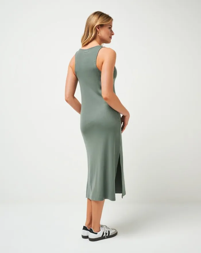 Women CLOUD RIB HADLEY WOOD DRESS Agave Green TravisMathew Dresses